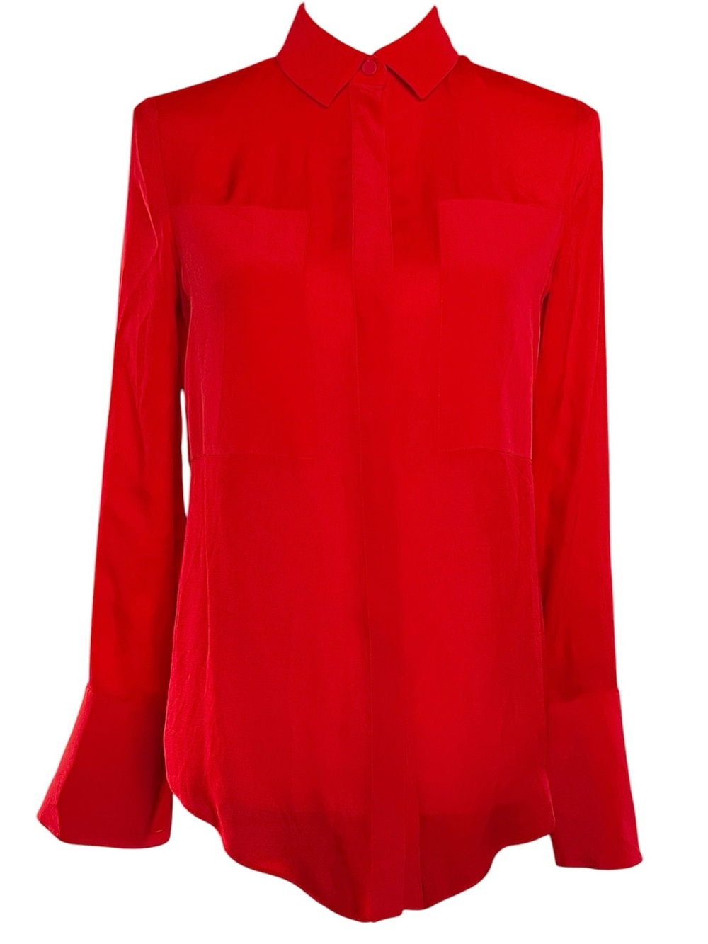 Alexander Wang Semi Sheer Red Silk Blouse size XS